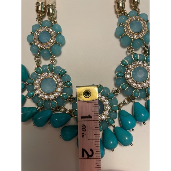 Banana Republic Turquoise Rhinestone Rope Corded Necklace, Coastal Sail - Picture 5 of 12